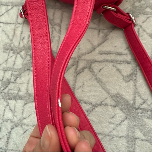 Betsey Johnson Hot Pink Dog Mini Backpack Heart Embossed Novelty Bag NWT